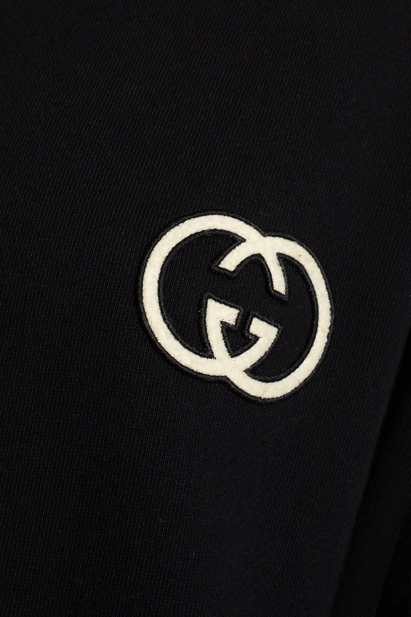 Black gucci best sale logo hoodie